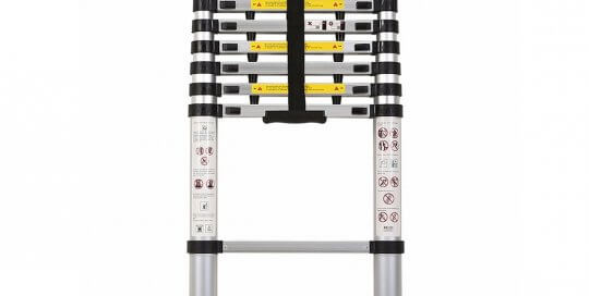 2.6m Aluminum Telescopic Ladder With Finger Gap And Stabilize Bar